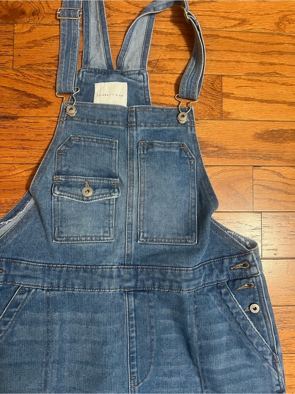 Celebrity Pink Blue Denim Jeans Overalls